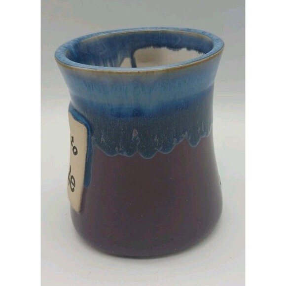 Tumbleweed Pottery Mug Feel Free To Bite Me Stoneware Blue Drip Purple Glaze - Picture 5 of 10